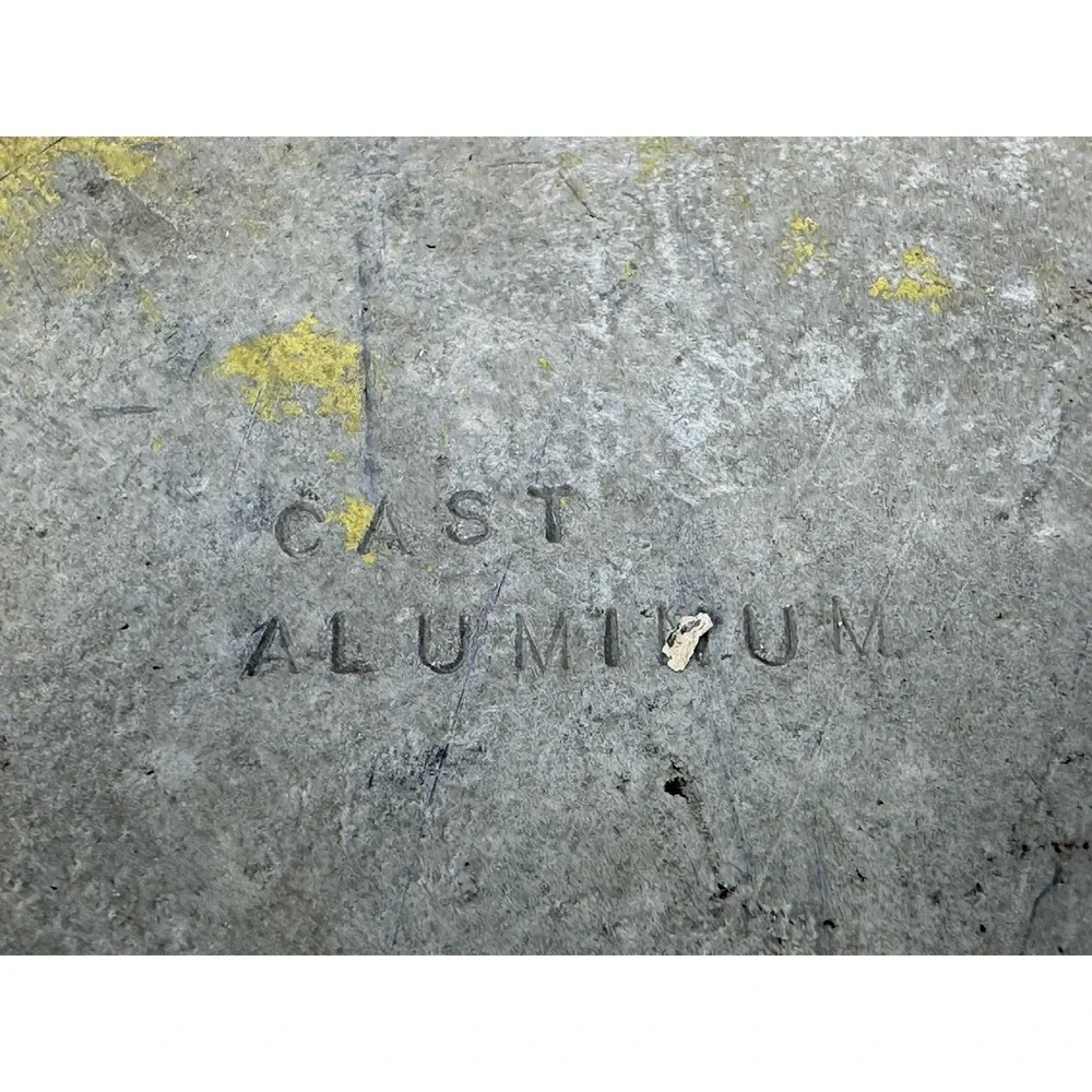 Vintage Yellow Cast Aluminum Stacked Brick Base‎ Toy Railroad Bridge Statue